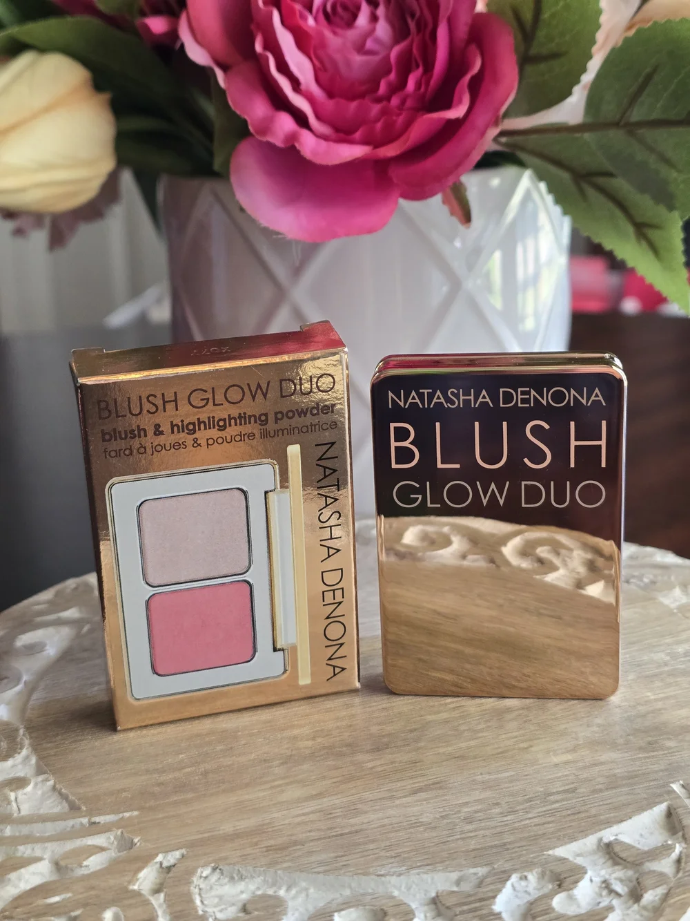 Natasha Denona Pink Blush & Highlight Duo - Soft Rose and Shimmer